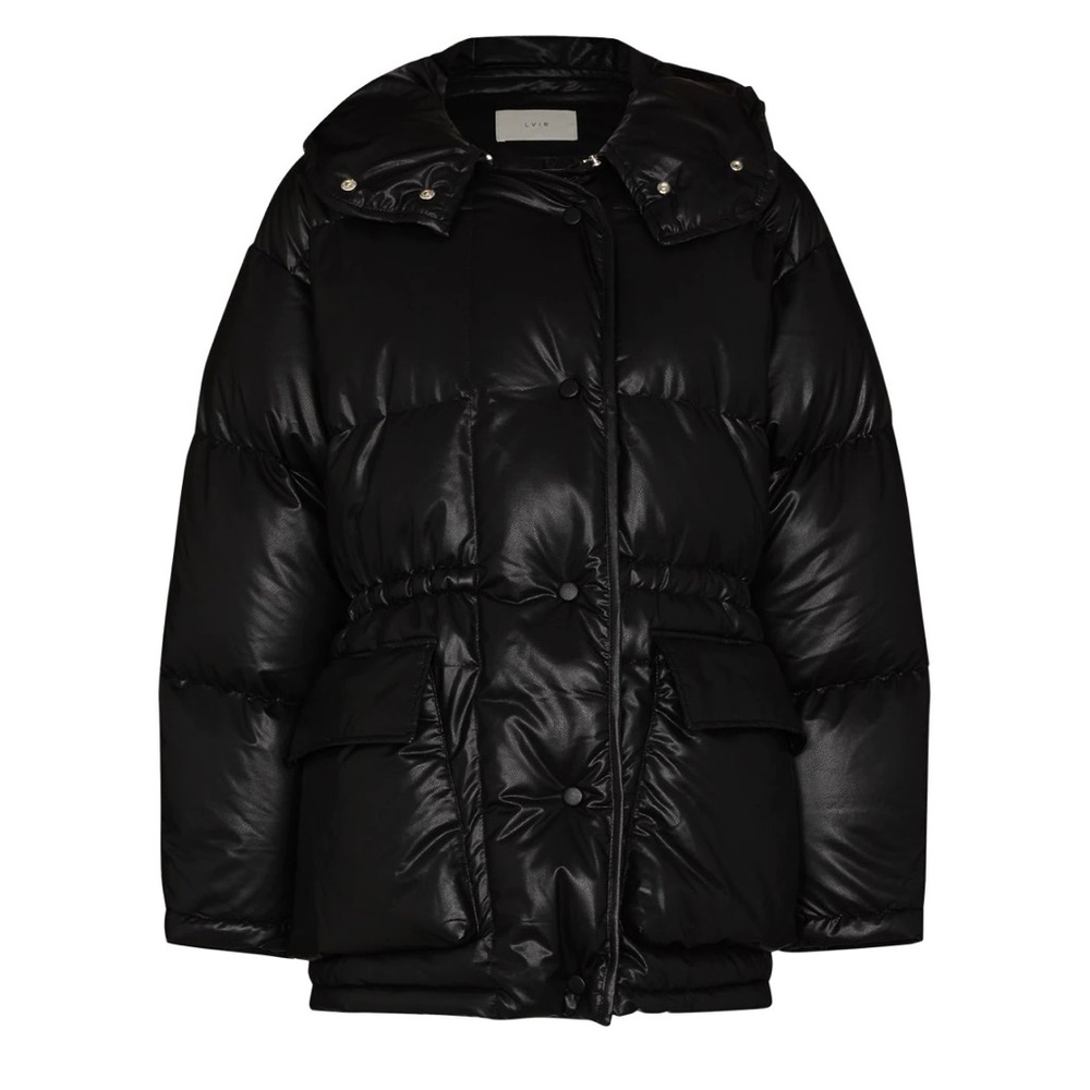 LVIR Hooded Leather Puffer Coat Size M - Picture 3 of 15